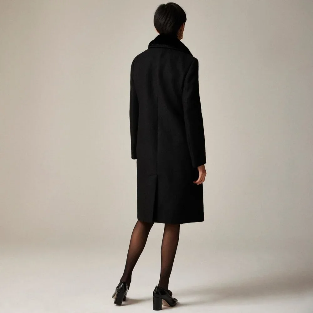 NWT J.Crew Savoy Topcoat in Black Italian Wool-blend Melton Coat 4